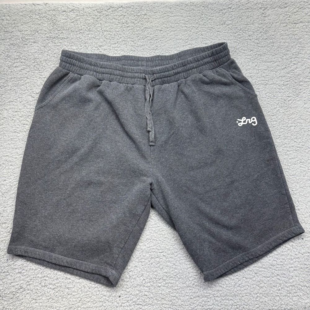LRG Mens Size 3XL Dark Gray Sweat Shorts Logo Drawstring Streetwear RN101531